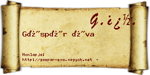 Gáspár Éva névjegykártya